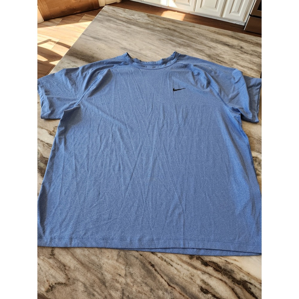 Nike Dri-FIT Mens XXL Blue Heathered Short Sleeve Training Activewear T-Shirt